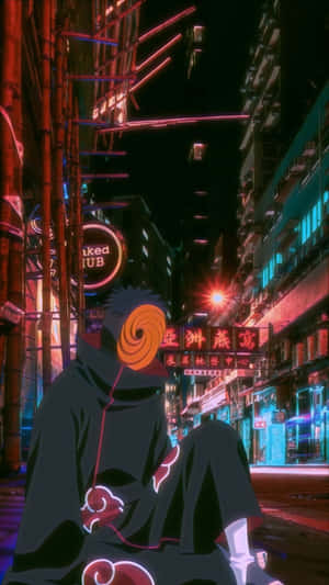 Naruto Ninja Sitting On The Street At Night Wallpaper