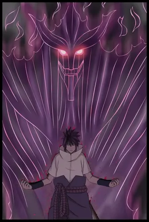 Naruto Sasuke Susanoo Drawing Wallpaper