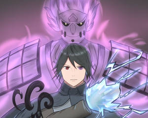 Naruto Sasuke Susanoo Fan Art Wallpaper