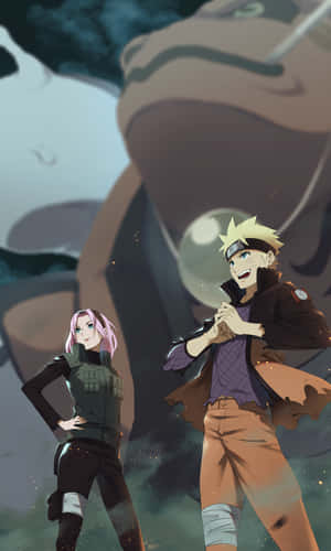 Narutoand Sakurai Phone Wallpaper Wallpaper