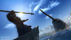 Narwhal Hunter On Boat Wallpaper