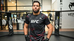 Nassourdine Imavov, Ufc Fighter, Wearing A Black Ufc Shirt Wallpaper