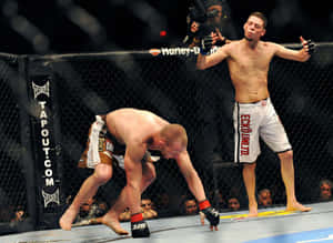 Nate Diaz Taunting Gray Maynard Ufc Fight Night 20 Wallpaper