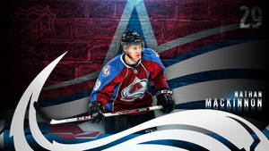 Nathan Mackinnon Graphic Art Ice Hockey Center Wallpaper