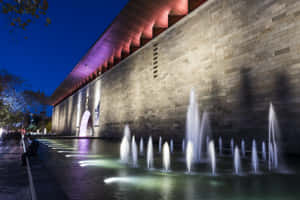 National Galleryof Victoria Exterior Night View Wallpaper