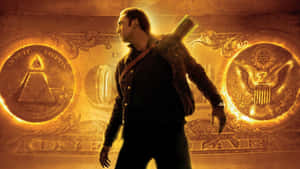 National Treasure Movie Poster Featuring Nicolas Cage Wallpaper