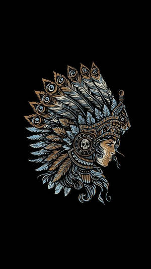 Native American Woman Appreciating The Strength & Beauty Of Nature Wallpaper