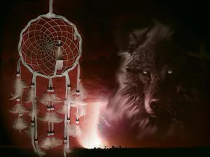 Native Dreamcatcher And Wolf Wallpaper