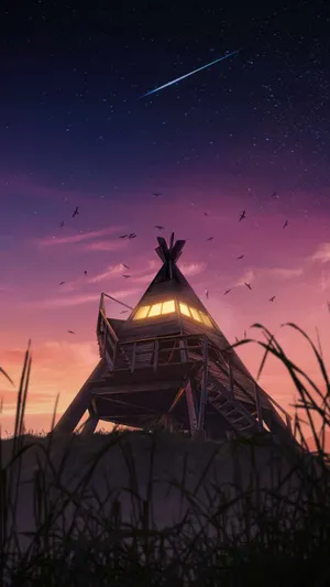 Native Teepee Wallpaper