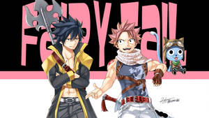 Natsu And Gray, Two Of The Main Characters In The Fairy Tail Anime. Wallpaper