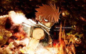 Natsu Of Fairy Tail Achieving Victory Wallpaper