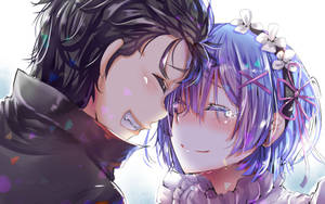 Natsuki Subaru And Rem From Re:zero − Starting Life In Another World Wallpaper