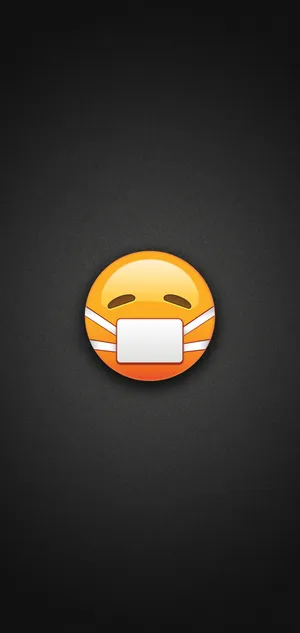 Nauseous Face Emoji With Face Mask Wallpaper