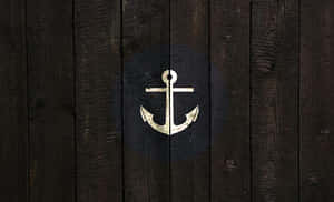 Nautical Anchor Wooden Background Wallpaper