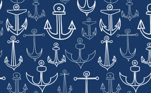 Nautical Anchors Pattern Background Wallpaper