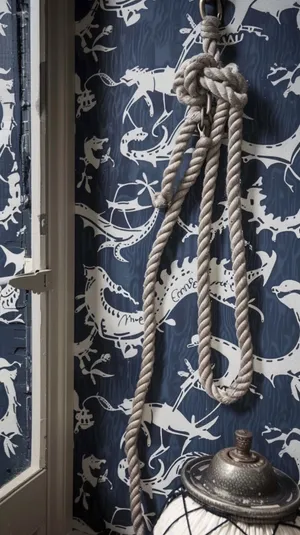 Nautical Themed Ropeand Wallpaper Decor Wallpaper