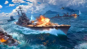 Naval_ Battle_ Artwork Wallpaper
