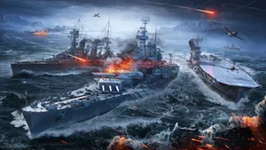 Naval_ Battle_ Artwork Wallpaper