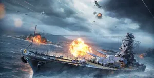 Naval_ Battle_ Artwork Wallpaper