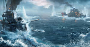 Naval_ Battle_ Artwork Wallpaper