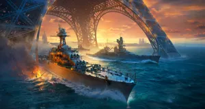 Naval_ Battle_ Under_ Eiffel_ Tower Wallpaper