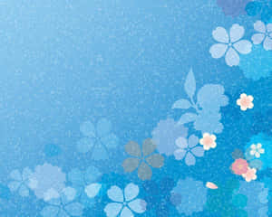Navy Blue Floral Background Wallpaper