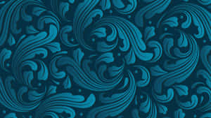 Navy Blue Floral Pattern Wallpaper