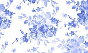 Navy Blue Floral Pattern Wallpaper