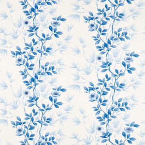 Navy Blue Floral Pattern Wallpaper
