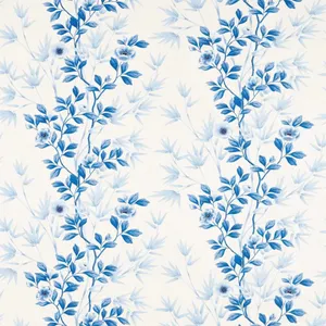 Navy Blue Floral Pattern Wallpaper