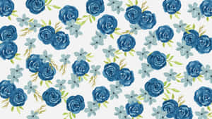 Navy Blue Floral Pattern Wallpaper