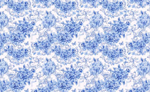 Navy Blue Floral Pattern Wallpaper