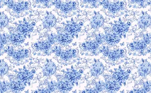 Navy Blue Floral Pattern Wallpaper