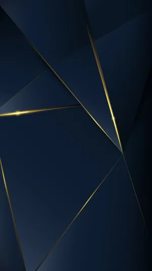 Navy Blue Geometric Designwith Gold Lines Wallpaper