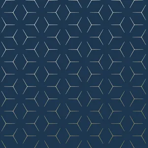 Navy Blue Hexagon Pattern Wallpaper