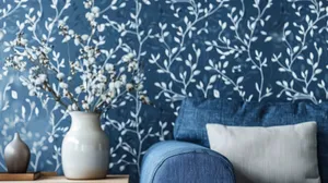 Navy Blue Interior Design Details Wallpaper