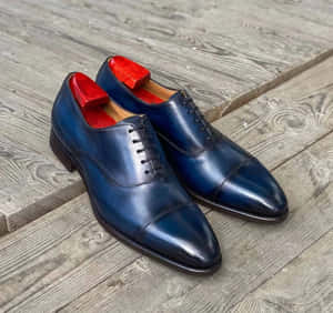 Navy Blue Leather Dress Shoes Wallpaper