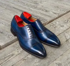 Navy Blue Leather Dress Shoes Wallpaper