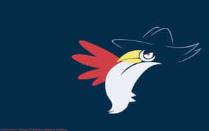 Navy Blue Minimalist Honchkrow Wallpaper