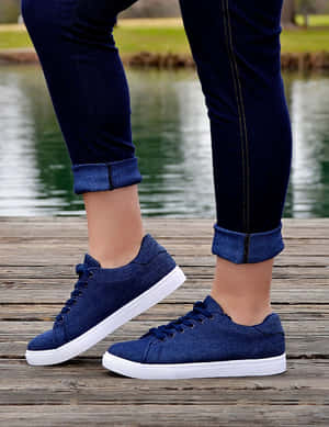 Navy Blue Sneakersand Jeans Wallpaper