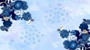 Navy Floral Background Design Wallpaper