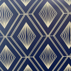 Navy Gold Geometric Pattern Wallpaper