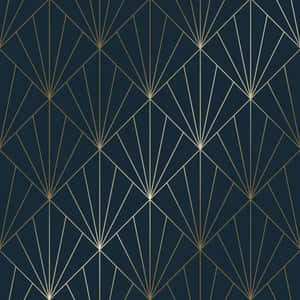Navy Gold Geometric Pattern Wallpaper