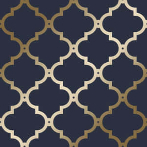 Navy Gold Geometric Pattern Wallpaper