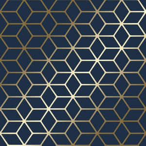 Navy Gold Geometric Pattern Wallpaper
