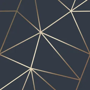 Navy Gold Geometric Pattern Wallpaper