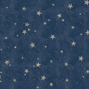 Navy Gold Starry Pattern Wallpaper