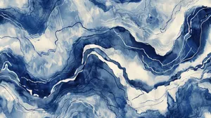 Navy White Marble Texture Wallpaper