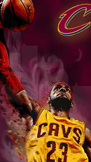 Nba All-star Lebron James With His Beloved Iphone Wallpaper