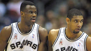 Nba Basketball Stars David Robinson And Tim Duncan Wallpaper